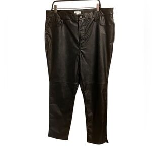 Good American Faux Leather Black pants Size 16